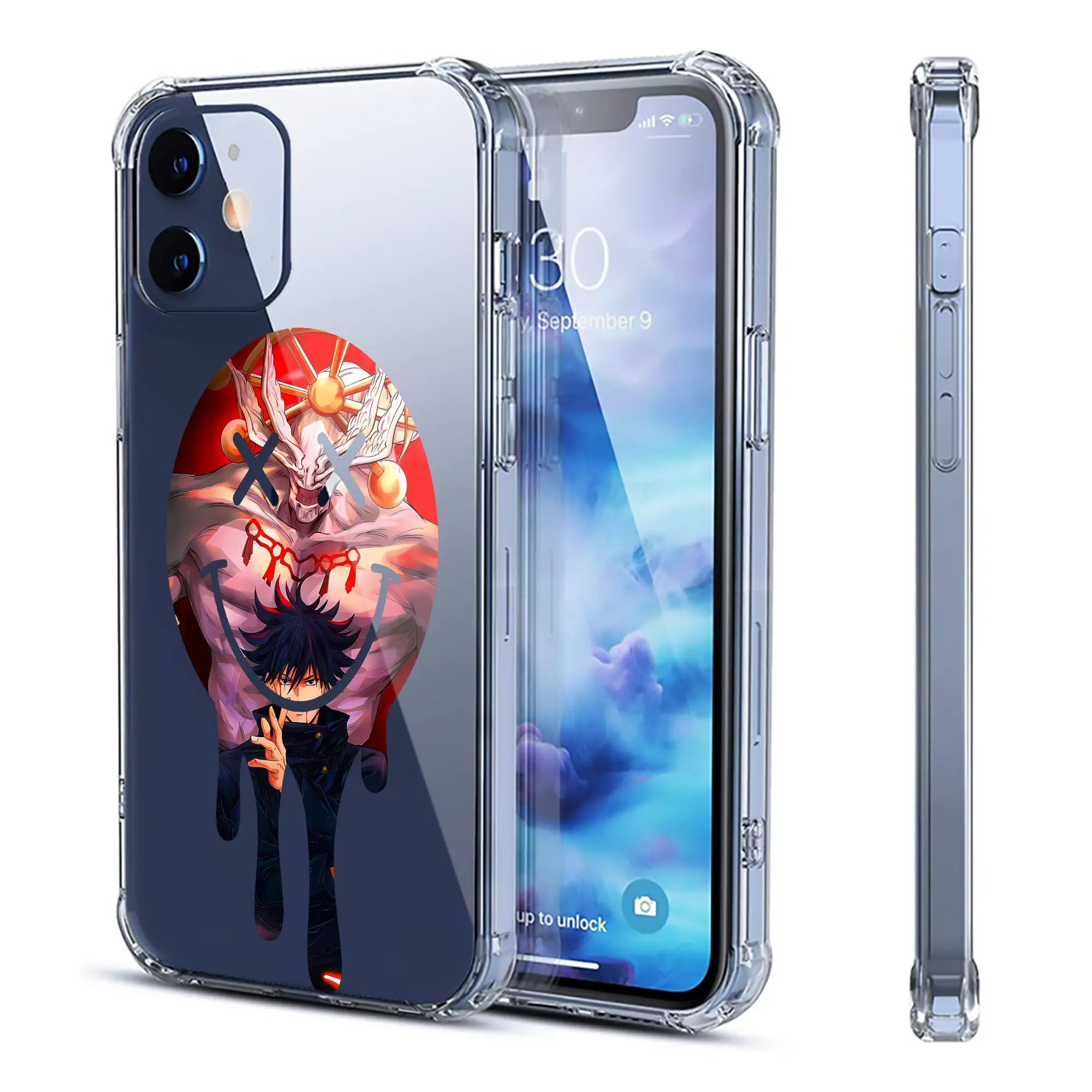 呪術廻戦 グッズ,伏黒 恵 - IPhone 12シリーズ対応 ・ 透明スマホケース ・ クリアソフトケース ・ TPU素材 ・ 耐衝撃 ・ 高密着 ・ 防汚 防指紋 ・ 簡単着脱